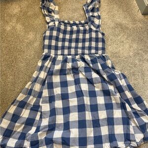 Old Navy Navy and White Plaid Kids Dress